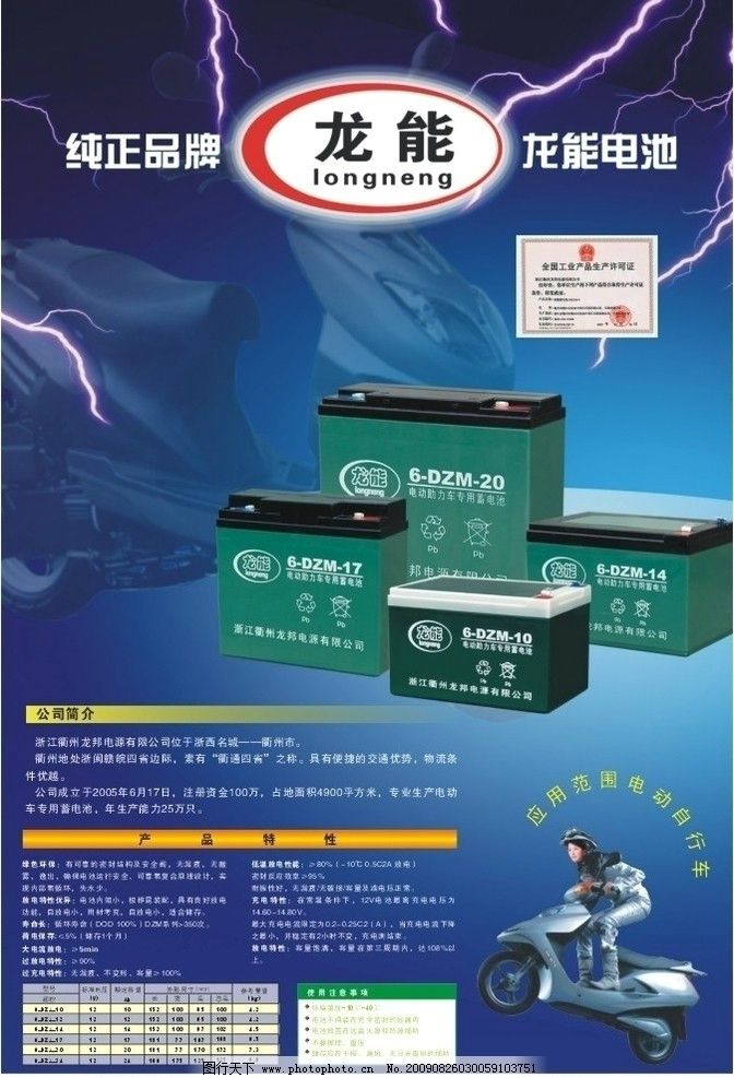 蓄電池海報(bào)(部分位圖組成)圖片